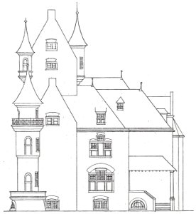 Bonn Villa Kocks Aufriss Straßenfront 1899
