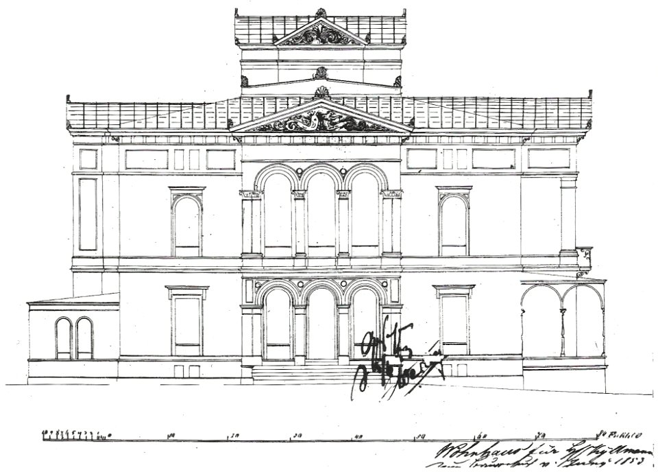 Bonn Villa Kyllmann Bauzeichnung 1853