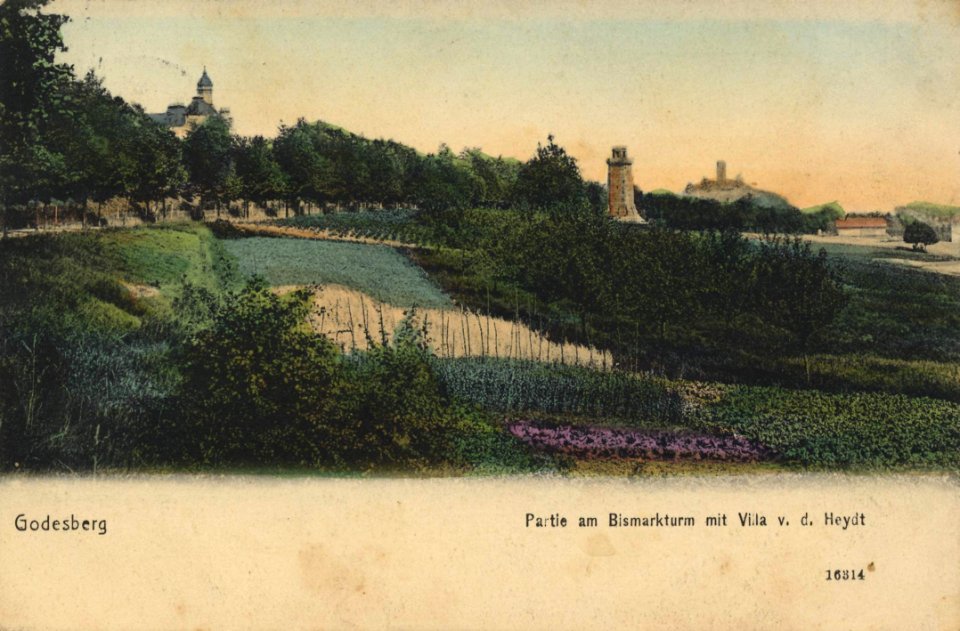 Bonn, Nordrhein-Westfalen - Bismarckturm mit Villa von der Heydt (Zeno Ansichtskarten)