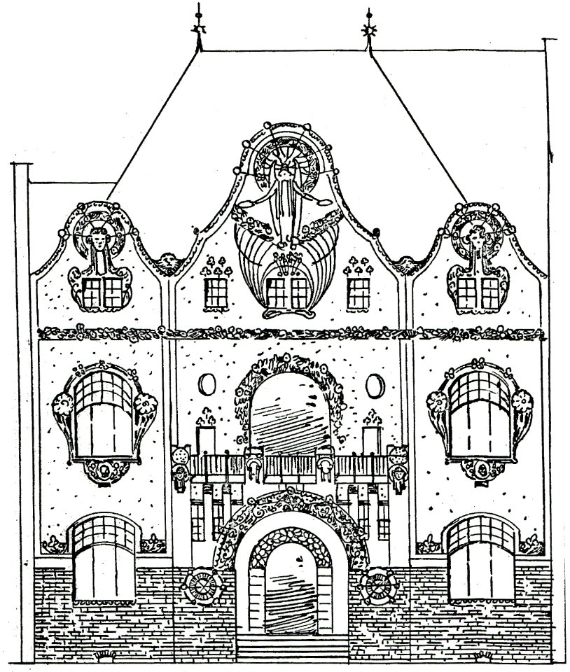 Bonn Villa Bungarten Aufriss Stadtfront 1901