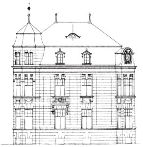 Bonn Villa Eschbaum Aufriss Straßenfront 1901