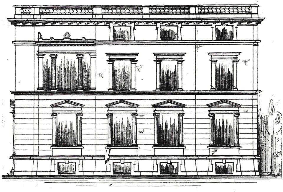 Bonn Villa Grosser Aufriss Straßenfront 1897