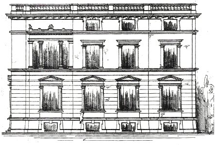 Bonn Villa Grosser Aufriss Straßenfront 1897