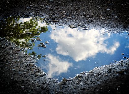 Clouds blue wet
