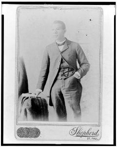 Booker T. Washington, three-quarter length portrait, standing, facing left) - Shepherd, St. Paul LCCN98514824 photo