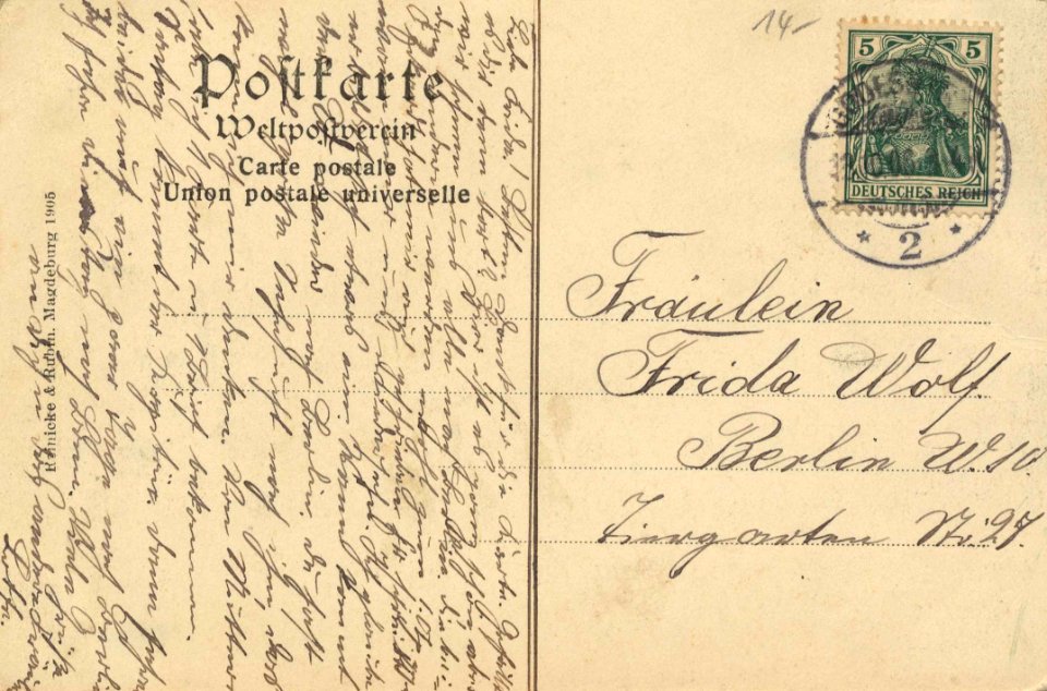 Bonn, Nordrhein-Westfalen - Bismarckturm mit Villa von der Heydt (back) (Zeno Ansichtskarten)