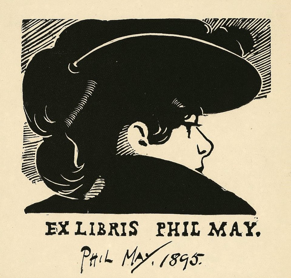 Bookplate of Phil May 1895