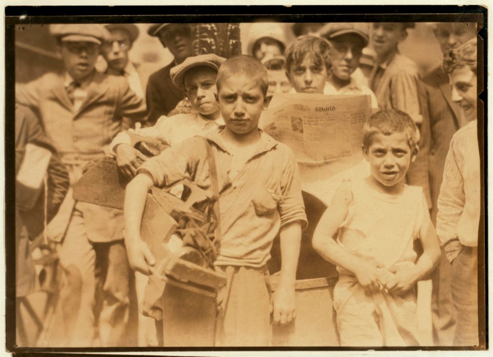 Bootblacks in and around City Hall Park, New York City - July 25, 1924. LOC nclc.04043