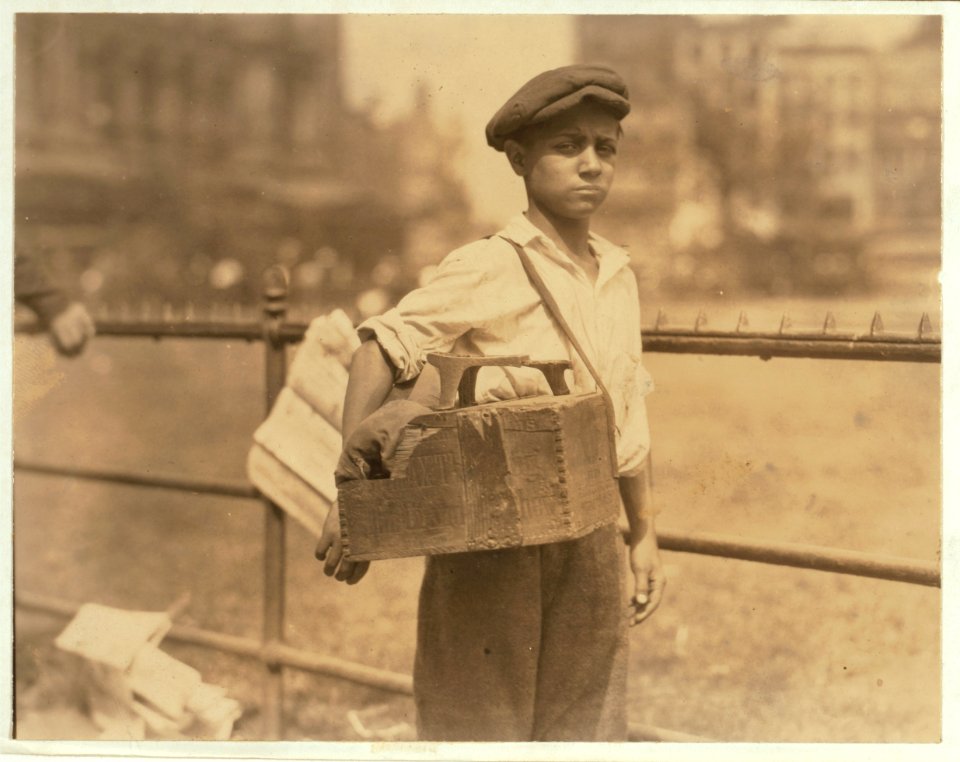 Bootblacks in and around City Hall Park, New York City - July 25, 1924. LOC nclc.04040