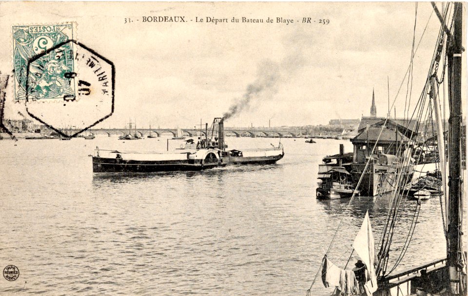 Bordeaux - Départ Bac vers Blaye (1907)