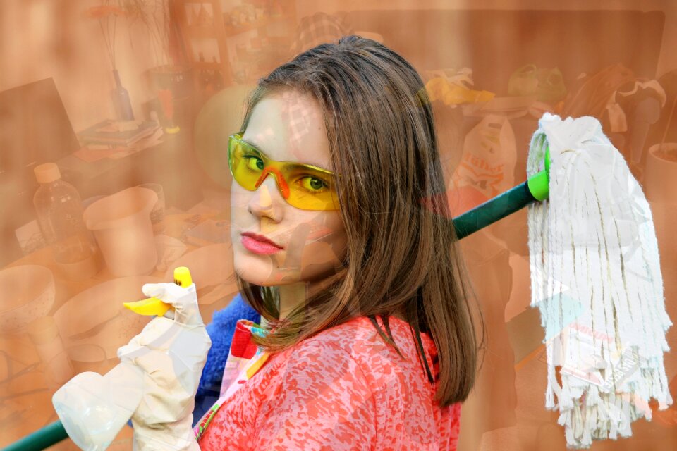 Service cleaner woman