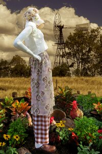 Garden woman flowers
