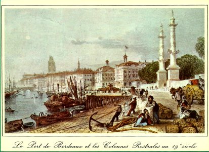Bordeaux - Le port et colonnes rostrales