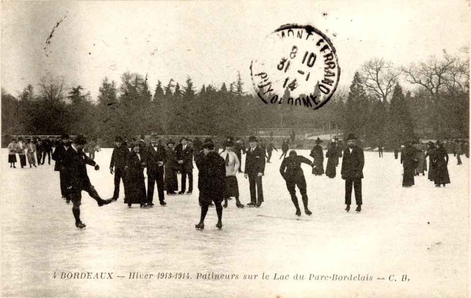 Bordeaux - Parc bordelais - Patineurs sur le lac (1913)