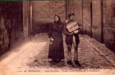 Bordeaux - Types bordelais 24 - Aveugle et sa compagne