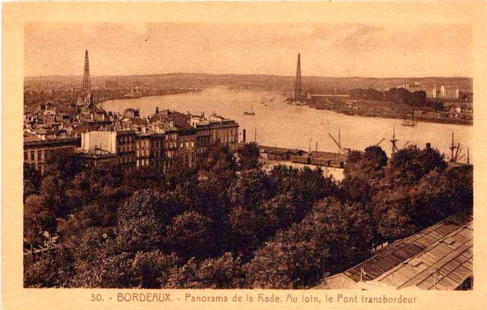 Bordeaux - vue générale de la Garonne et pont transbordeur 2 b