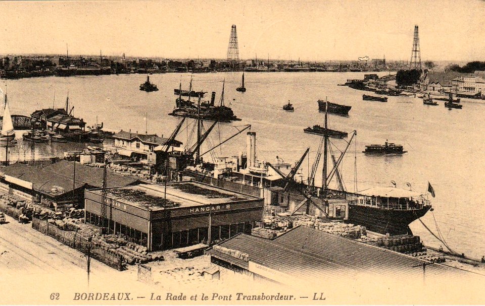 Bordeaux - vue générale de la Garonne et pont transbordeur 4 b