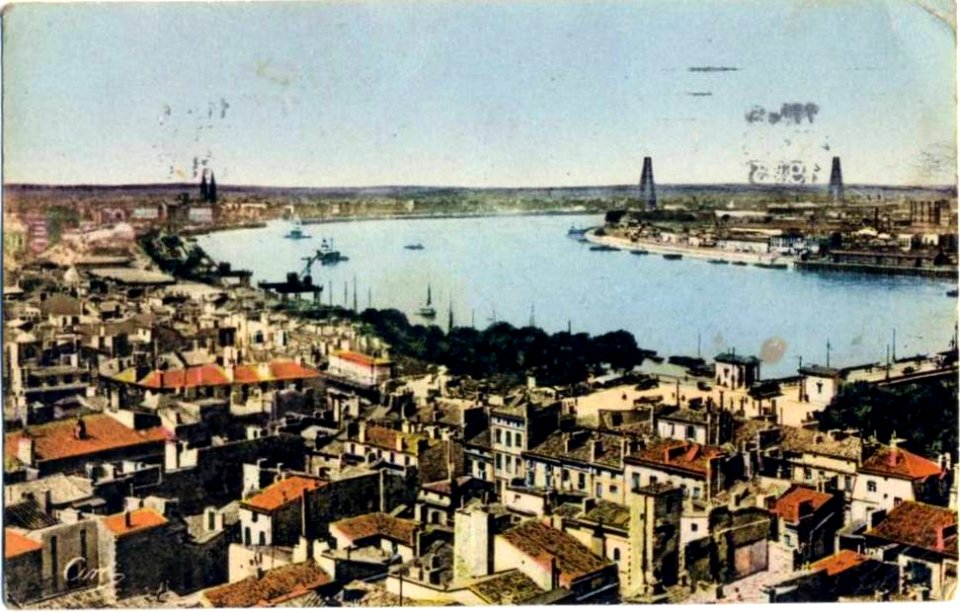 Bordeaux - vue générale de la Garonne et pont transbordeur 1 a