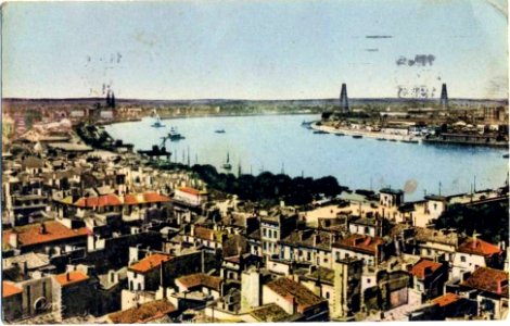 Bordeaux - vue générale de la Garonne et pont transbordeur 1 a
