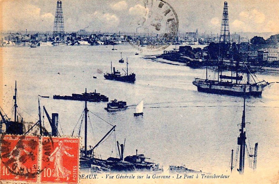 Bordeaux - vue générale de la Garonne et pont transbordeur 3 b