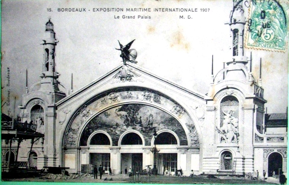 Bordeaux exposition-maritime 1907 Grand Palais entrée 1