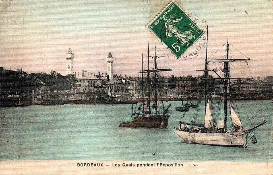 Bordeaux exposition-maritime 1907 vue-des-quais 4a