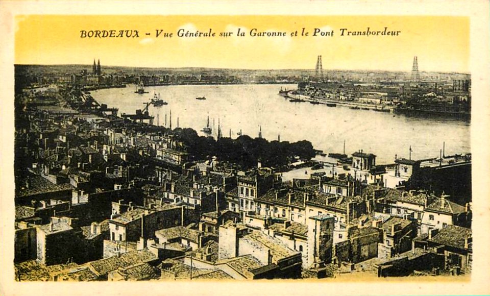 Bordeaux - vue générale de la Garonne et pont transbordeur 1 b