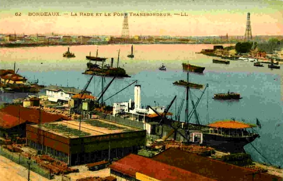 Bordeaux - vue générale de la Garonne et pont transbordeur 4 a