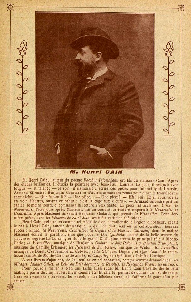 Bordeaux fête-des-vendanges Note biographique - Henri Cain