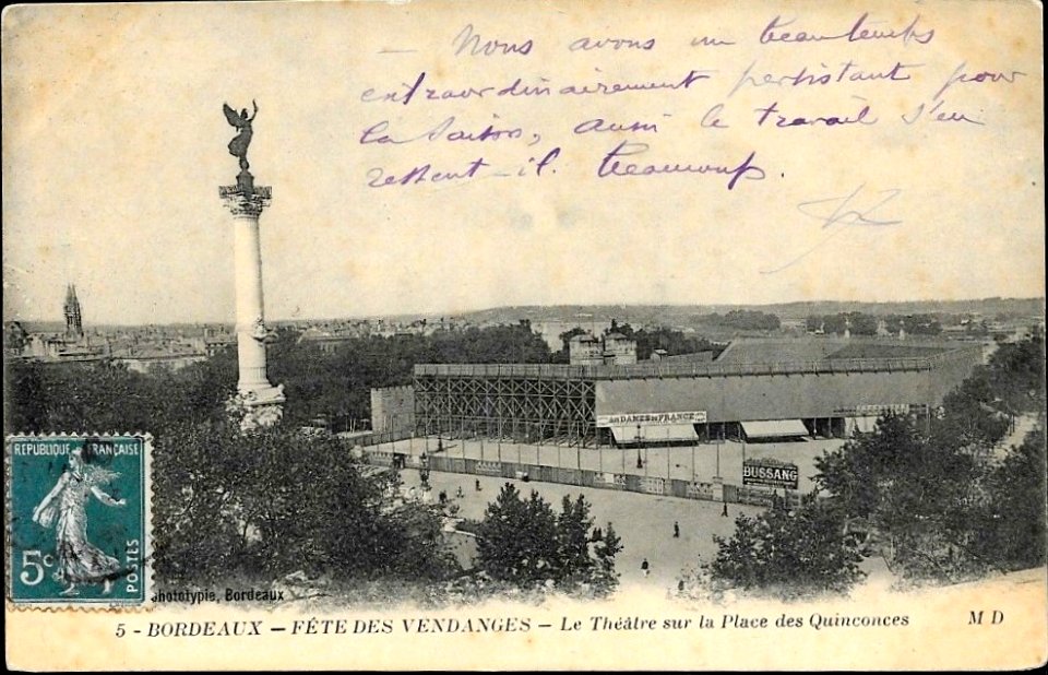 Bordeaux Fête des vendanges 1909 Théâtre