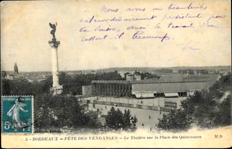 Bordeaux Fête des vendanges 1909 Théâtre