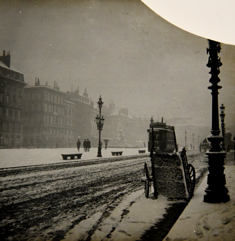 Bordeaux, Allées de Tourny sous la neige vers 1910. d