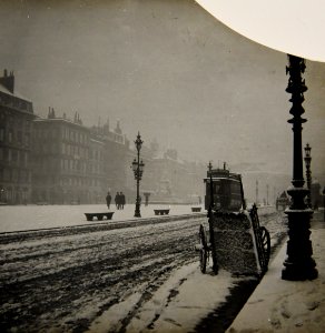 Bordeaux, Allées de Tourny sous la neige vers 1910. d