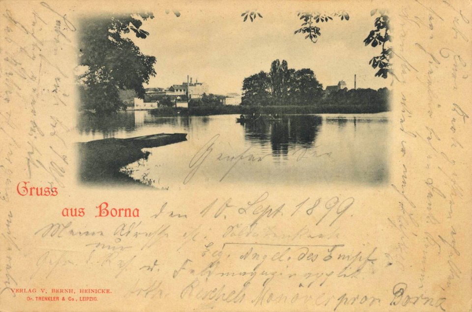 Borna, Sachsen - See und Gebäudeansichten (Zeno Ansichtskarten)