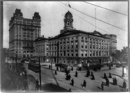 Borough Hall and subway entrance, Brooklyn LCCN95519216