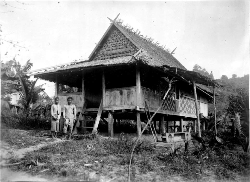 Bostadshus. Binoetek (by i Lamala), Banggaai, Poso, Celebes. Banggaai, Poso, Sulawesi, Lamala - SMVK - 000342