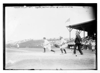Boston at NY (AL); Willie Keeler-Lou Criger-Silk O'Loughlin (baseball) LCCN2014681976