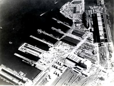 Boston Naval Shipyard aerial view c1942