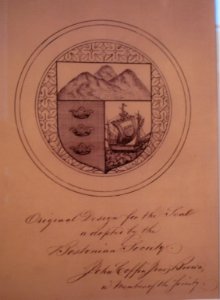 Bostonian Society seal by John Coffin Jones Brown, 1884 - Old State House Museum, Boston, MA - IMG 6800