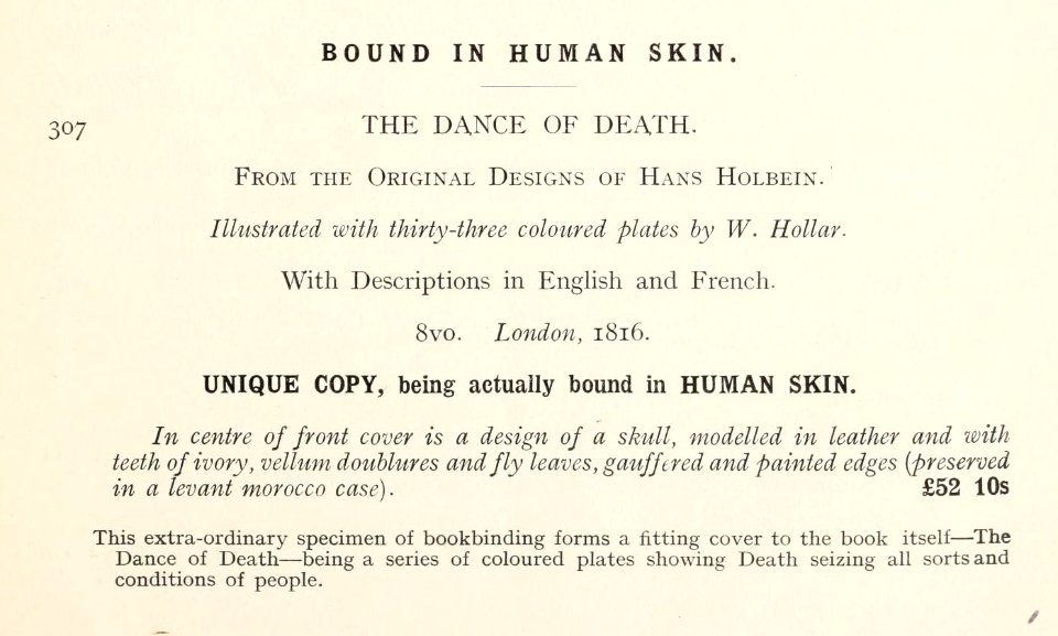Bound in Human Skin - The Dance of Death (Maggs Bros - Catalogue 338, 1915)