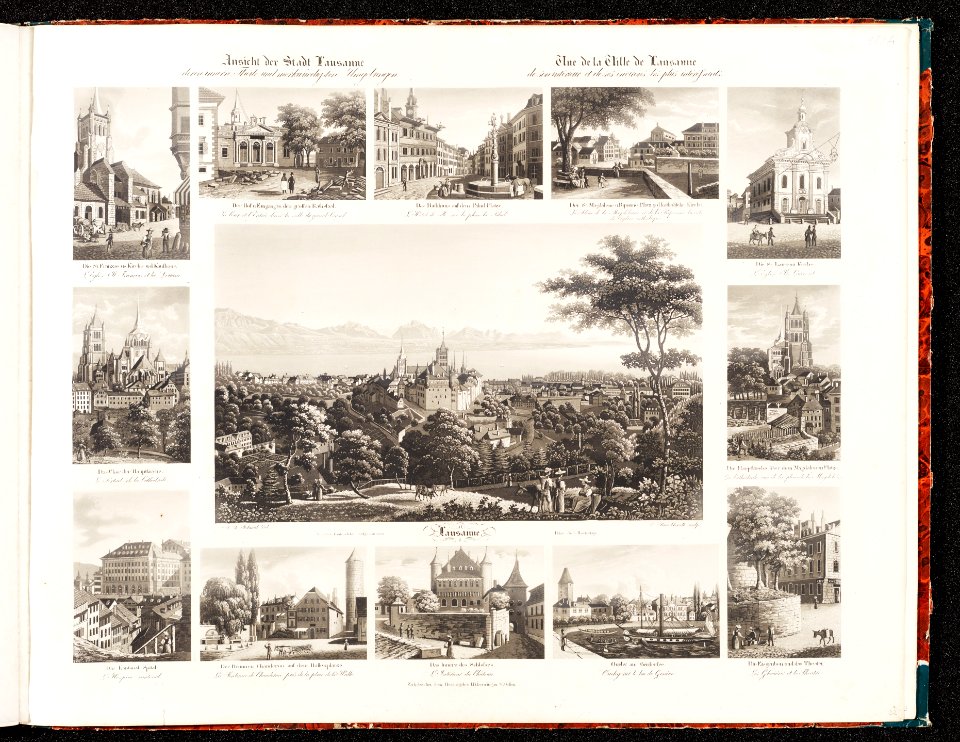 CH-NB - Ansicht der Stadt Lausanne deren innern Theile und merkwürdigsten Umgebungen = Vue de la Ville de Lausanne de son intérieur et de ses environs les plus intéressants - Collection Gugelmann - GS-GUGE-83-49
