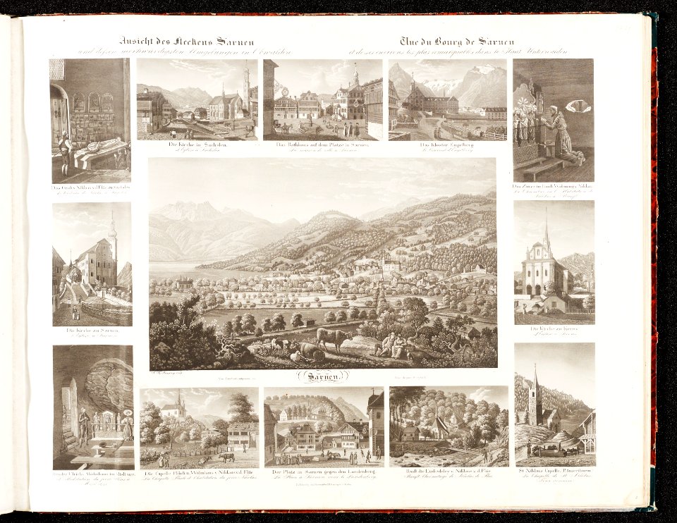 CH-NB - Ansicht des Fleckens Sarnen und dessen merkwürdigsten Umgebungen in Obwalden = Vue du Bourg de Sarnen et de ses environs les plus remarquables dans le Haut Obwalden - Collection Gugelmann - GS-GUGE-83-19