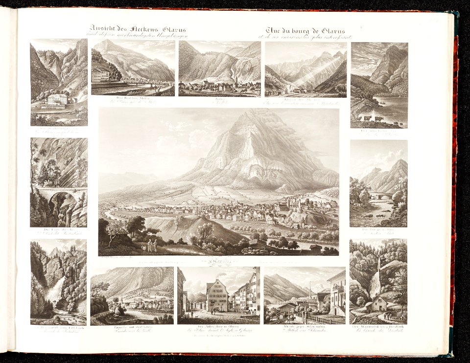 CH-NB - Ansicht des Fleckens Glarus und dessen merkwürdigsten Umgebungen = Vue du Bourg de Glarus et de ses environs les plus interessants - Collection Gugelmann - GS-GUGE-83-21