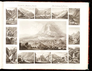 CH-NB - Ansicht des Fleckens Glarus und dessen merkwürdigsten Umgebungen = Vue du Bourg de Glarus et de ses environs les plus interessants - Collection Gugelmann - GS-GUGE-83-21
