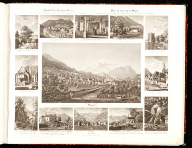 CH-NB - Ansicht des Fleckens Stanz und dessen merkwürdigsten Umgebungen in Nidwalden = Vue du Bourg de Stanz et de ses environs les plus remarquables dans le Bas Unterwalden - Collection Gugelmann - GS-GUGE-83-17