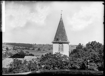 CH-NB - Aubonne, Église, Clocher, vue partielle - Collection Max van Berchem - EAD-7194