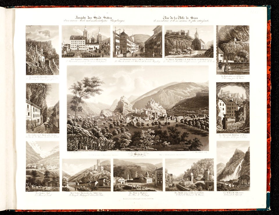 CH-NB - Ansicht der Stadt Sitten deren innern Theile und merkwürdigsten Umgebungen = Vue de la Ville de Sion de son intérieur et de ses environs les plus intéressants - Collection Gugelmann - GS-GUGE-83-51
