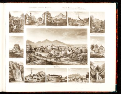 CH-NB - Ansicht des Fleckens Herisau und der merkwürdigsten Orte in Appenzell V.R. = Vue de Herisau grand bourg et les lieux les plus remarquables d'Appenzell V.R. - Collection Gugelmann - GS-GUGE-83-35