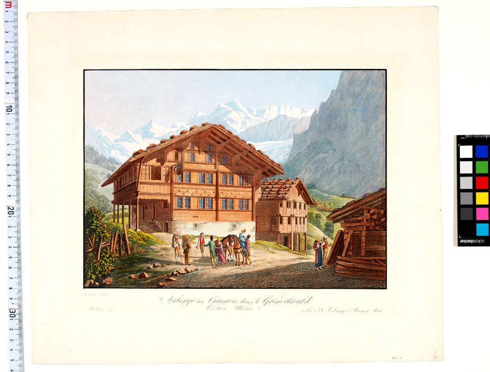 CH-NB - Auberge au Chamois dans le Grindelwald Canton de Berne - Grafiken Orts- und Landschaftsansichten - GS-GRAF-ANSI-BE-246