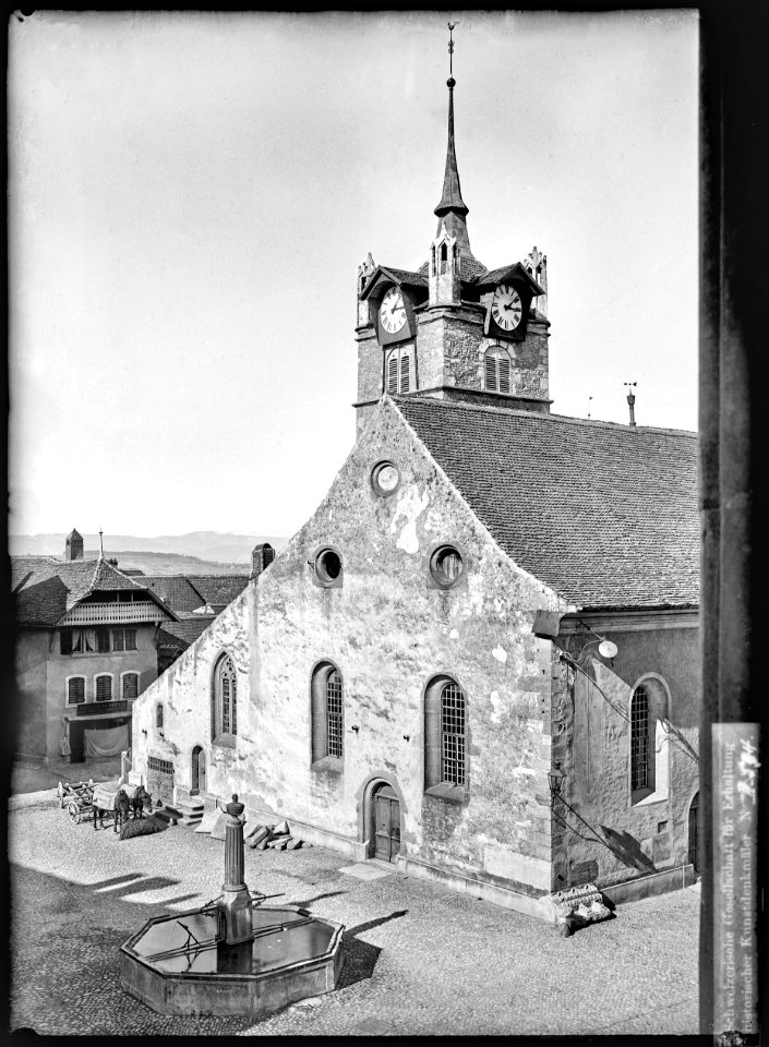 CH-NB - Avenches, Église, Façade, vue partielle - Collection Max van Berchem - EAD-7181